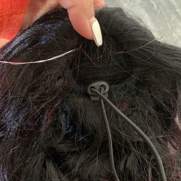 Ombre/Rooted black-reddish wavy hair topper wig - Picture 12 of 13